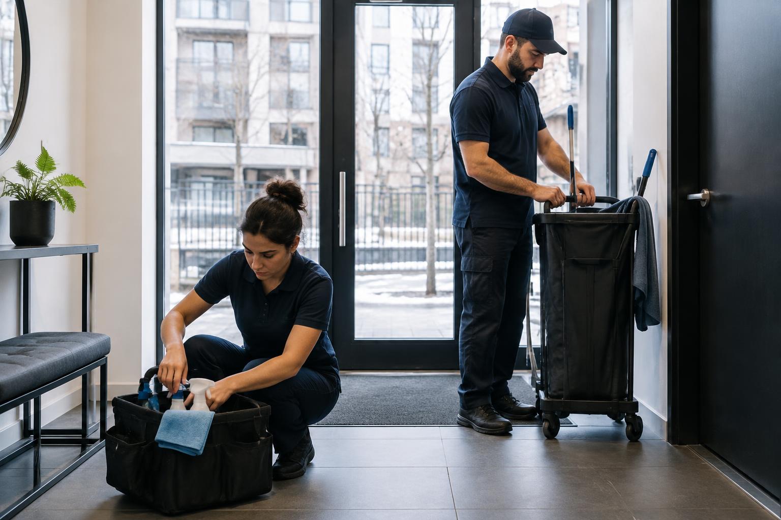 Équipe de professionnels du ménage à Montréal